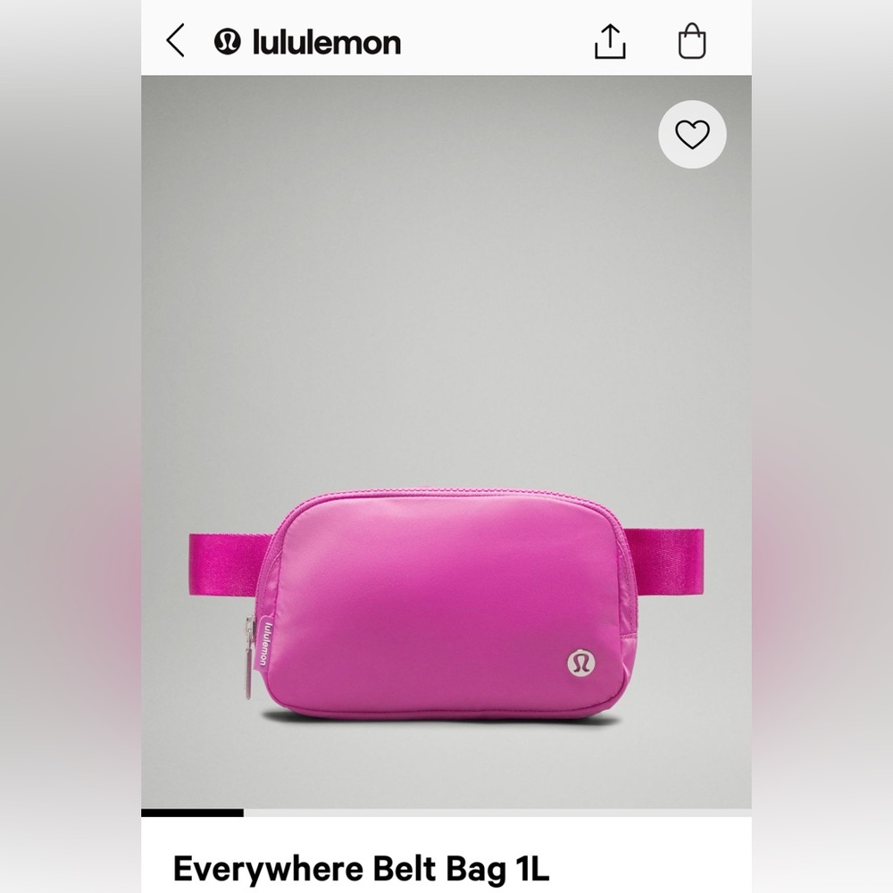 NWT Lululemon Everywhere Passionate Pink 1L Crossbody Beltbag